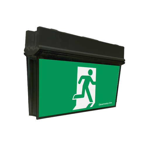 Weatherfit Exit, IP65 Weatherproof, Surface Mount, Trade Series, SPU, All Pictograms, Single or Double Sided, Black